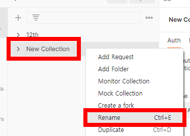 Postman 그룹 이름 변경