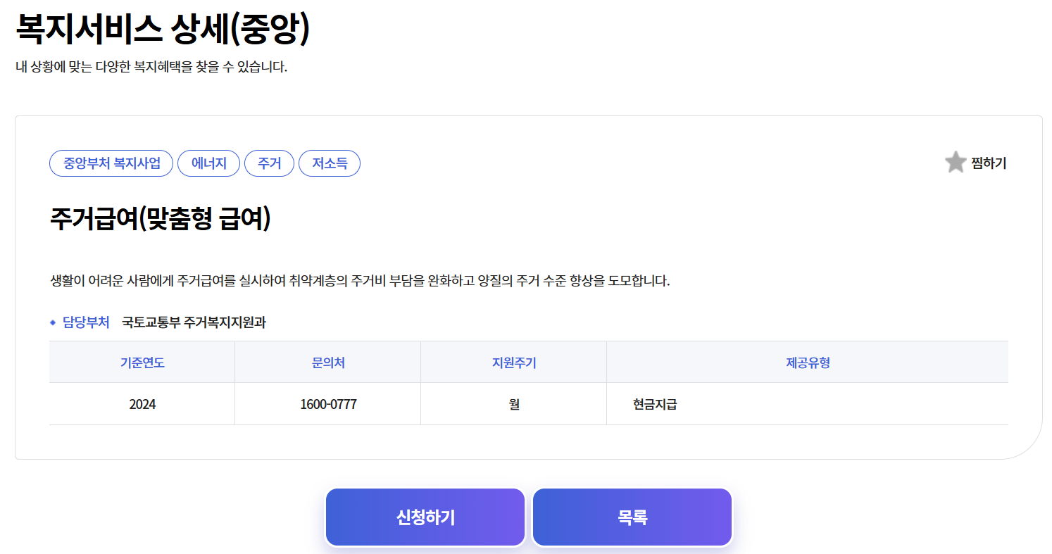 주거급여지원내용 및 신청방법