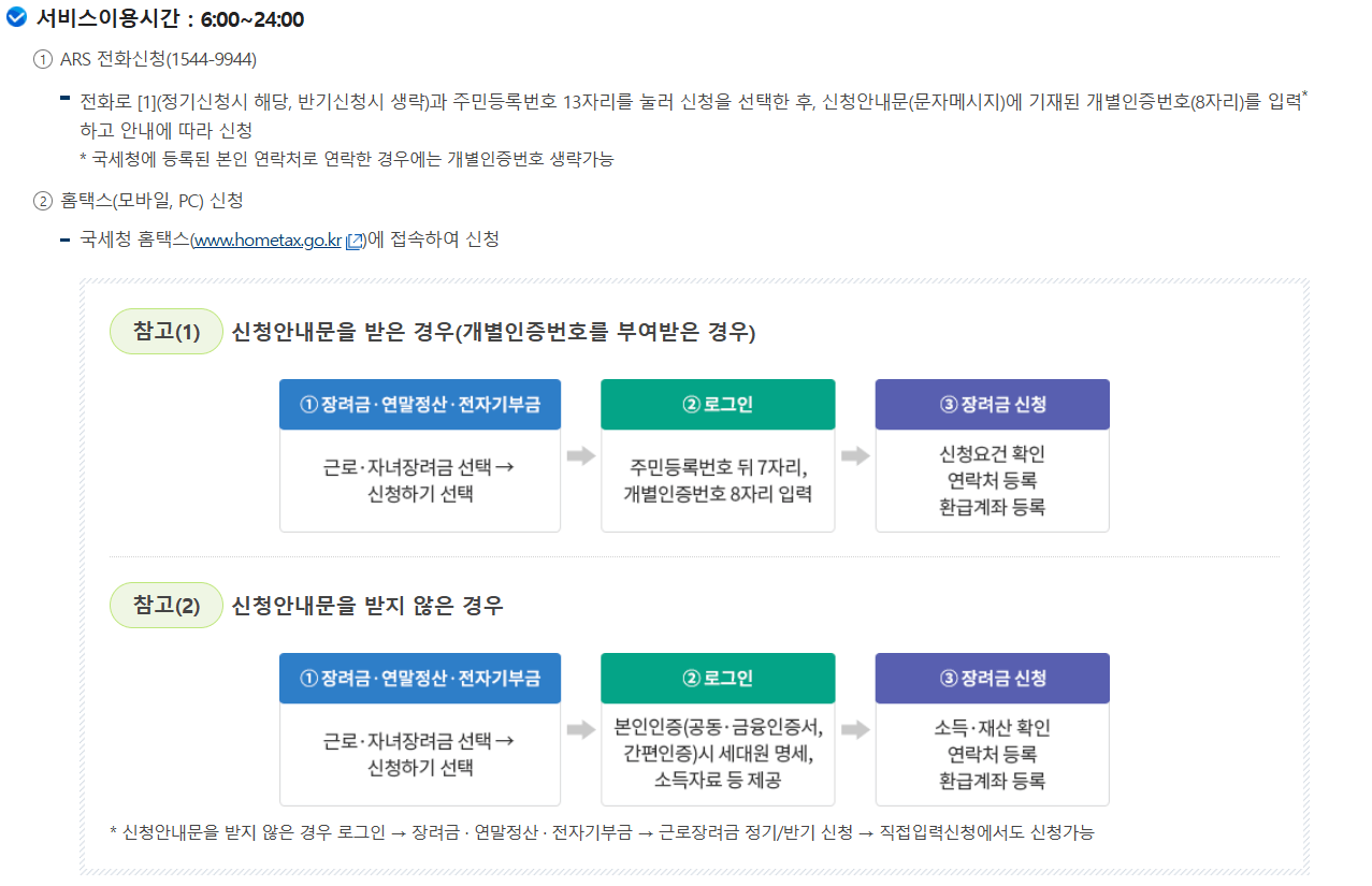 근로장려금 신청방법