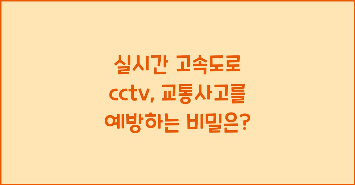 실시간 고속도로 cctv