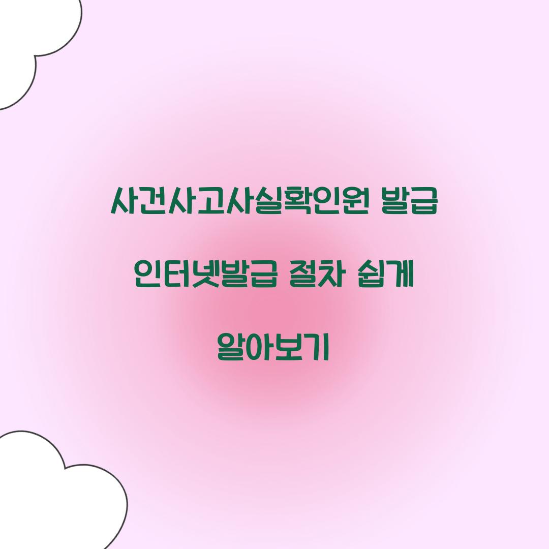 사건사고사실확인원 발급 인터넷발급