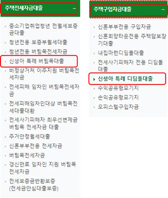 디딤돌대출, 버팀목대출 비교