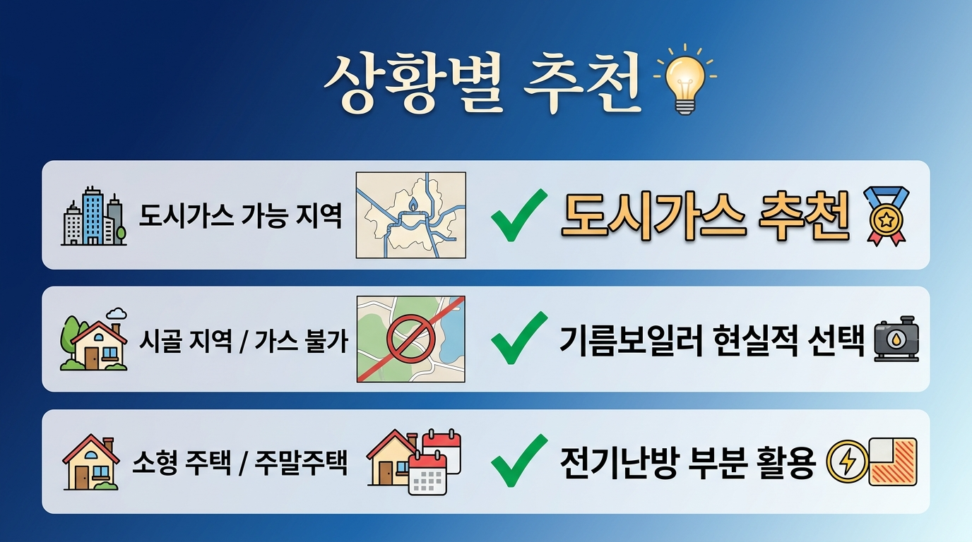 상황별 난방방식 추천