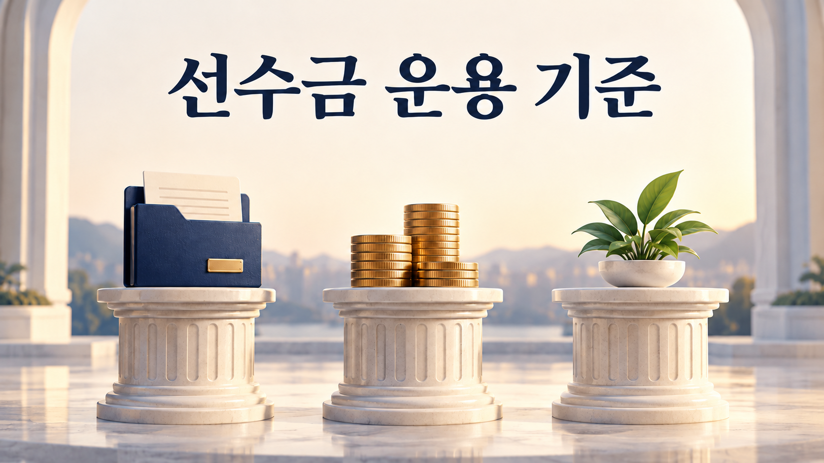 사무실에서 직원들이 자금 운용 자료와 내부 관리 절차를 검토하는 설명용 이미지
