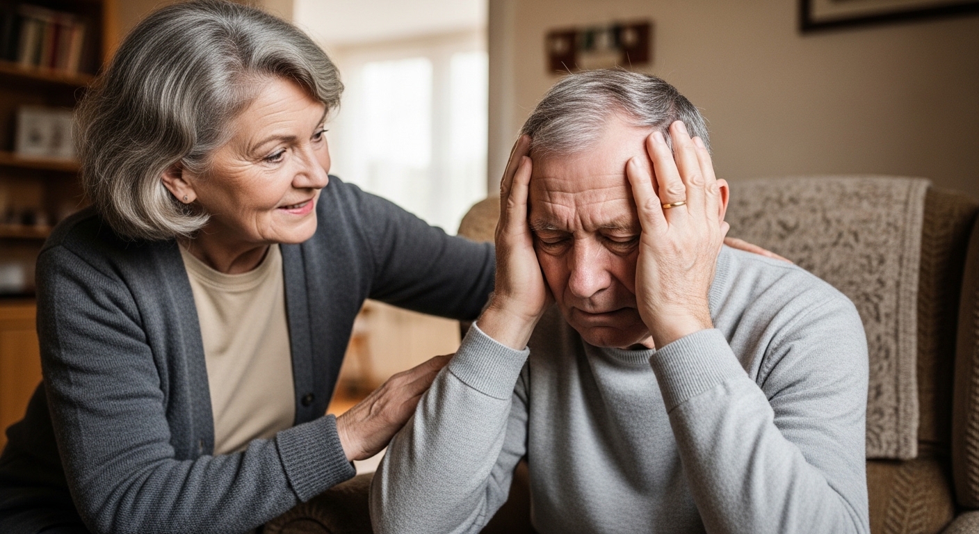 어지러음을 호소하고 있다