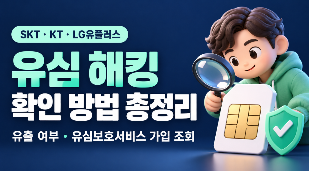 유심 해킹 확인 방법 총정리｜SKT&middot;KT&middot;LG유플러스 유출 여부&middot;유심보호서비스 가입 조회