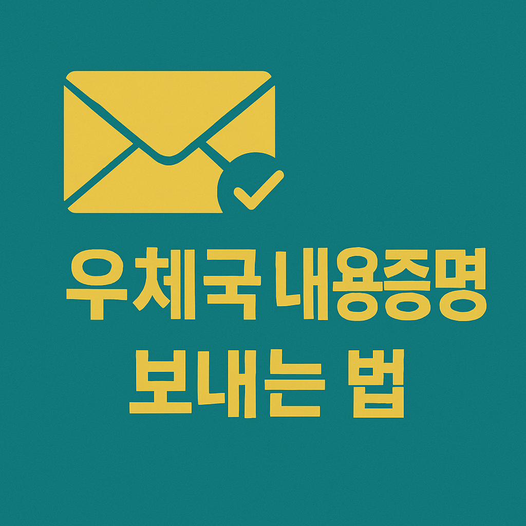 우체국 내용증명 보내는 법