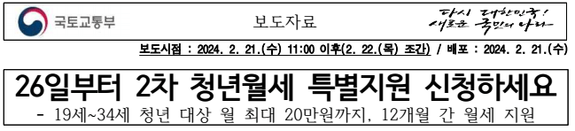 청년월세 특별지원 자격요건, 신청방법