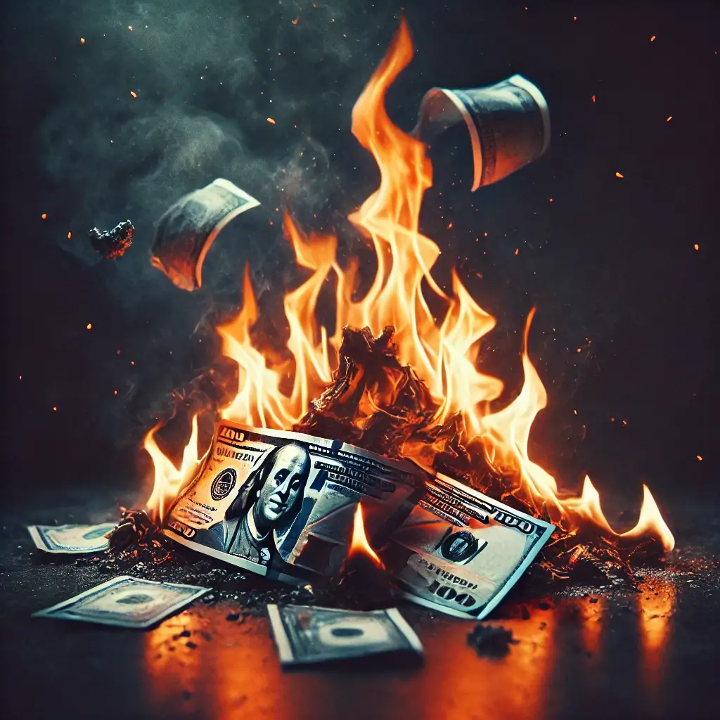 지폐-불에-타고있는-사진