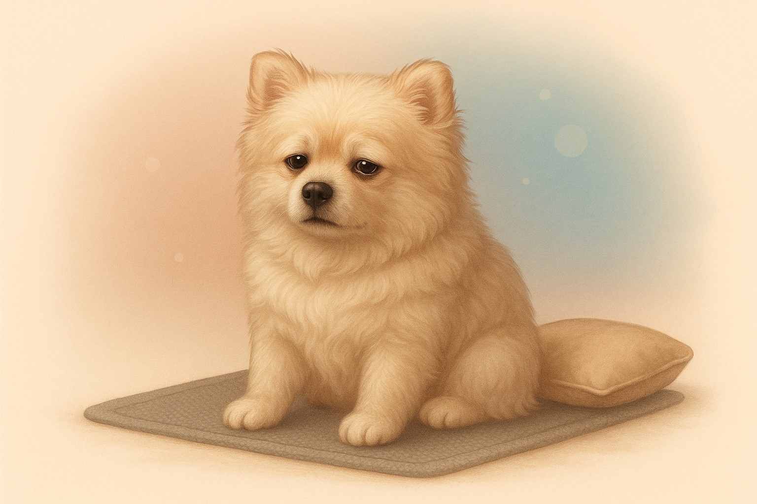 노년기 : 몸이 무겁고 차분히 앉아 있는 모습의 이미지