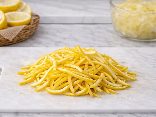 유자 껍질 채 썰기