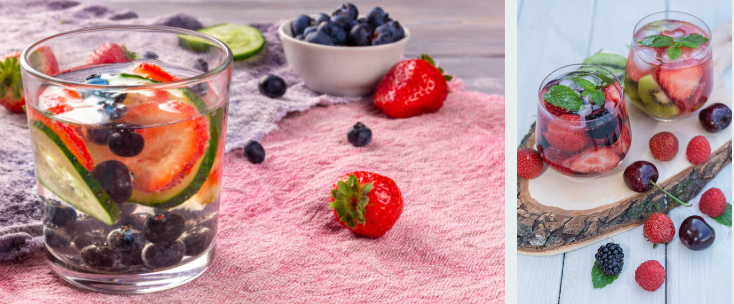 생과일과 상그리아 와인 사진