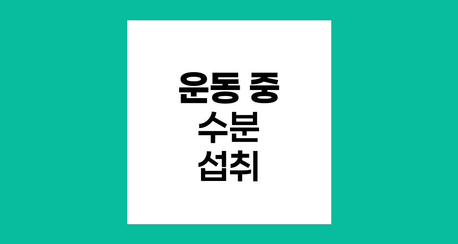 운동 중 수분 섭취의 중요성과 방법