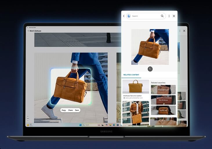 파란색 바탕에 화면이 켜져있는 노트북