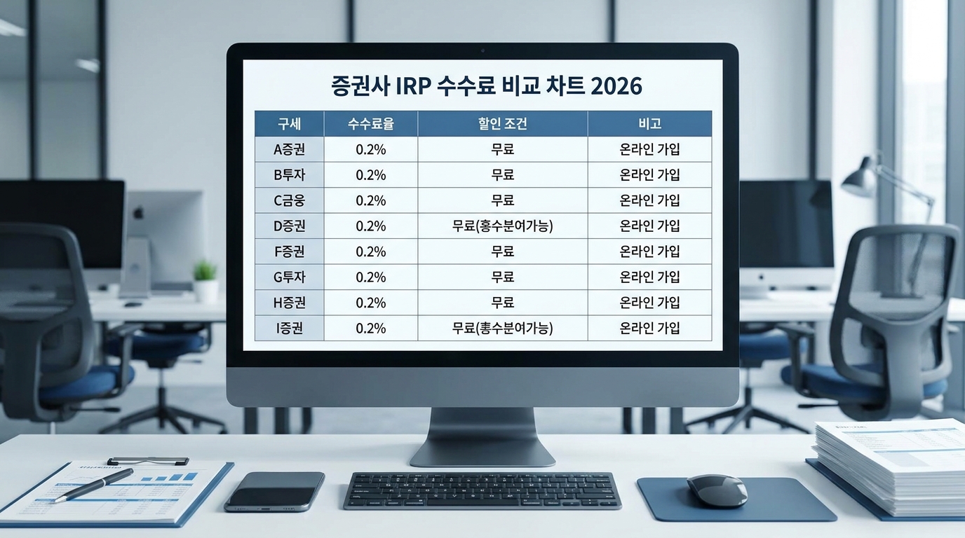 2026년 대형 증권사별 비대면 다이렉트 IRP 수수료 조건 비교