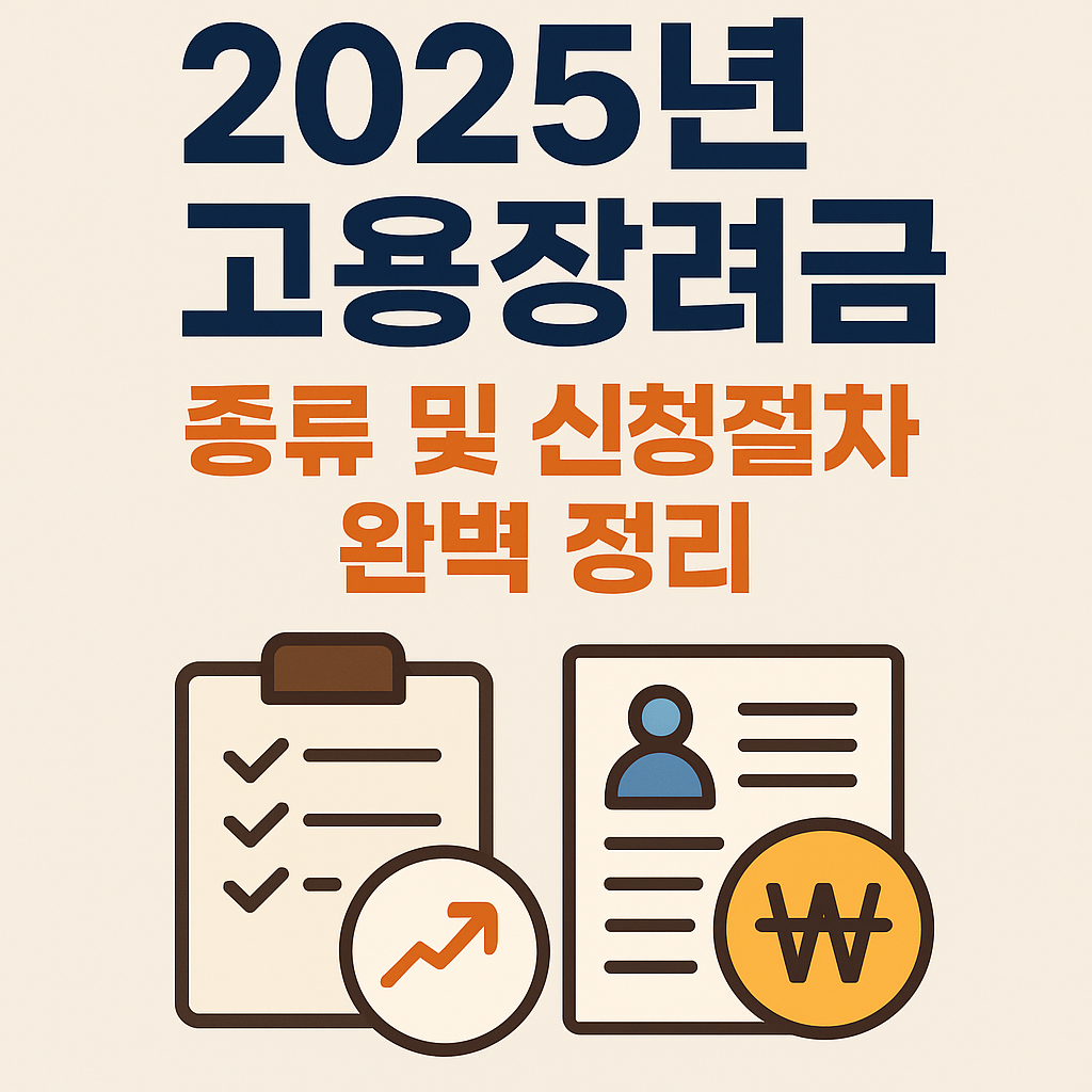 고용장려금 종류 및 신청절차 문구 이미지