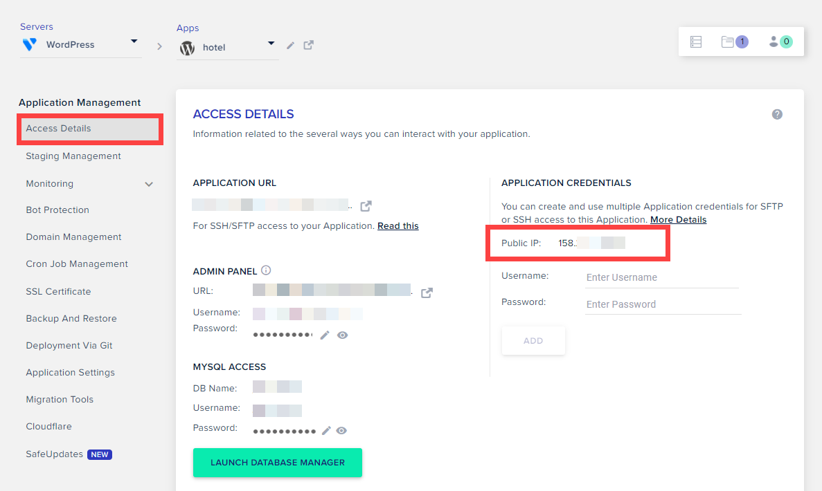 클라우드웨이즈 공인 서버 IP 주소 확인하기