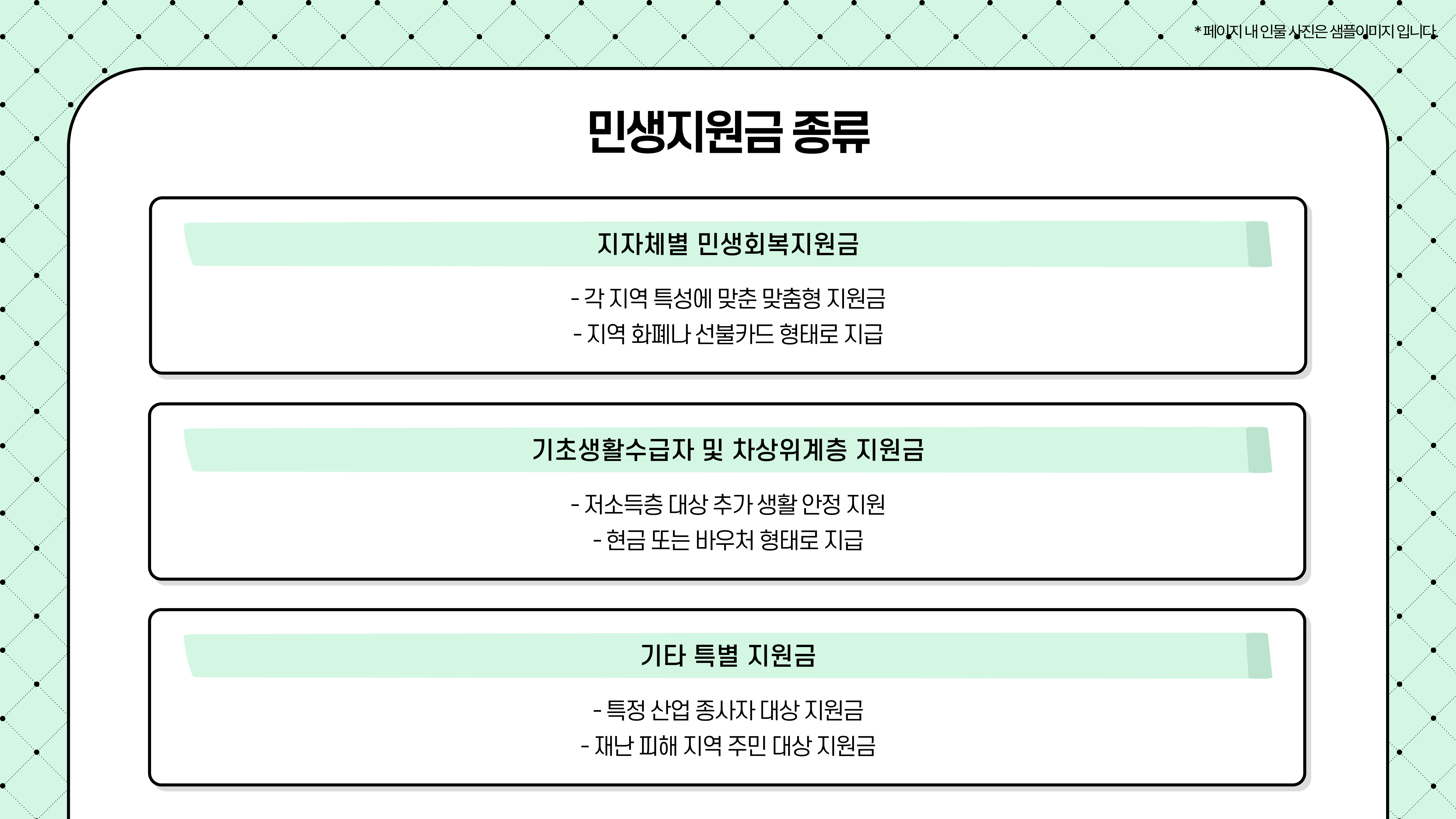 민생지원금 종류