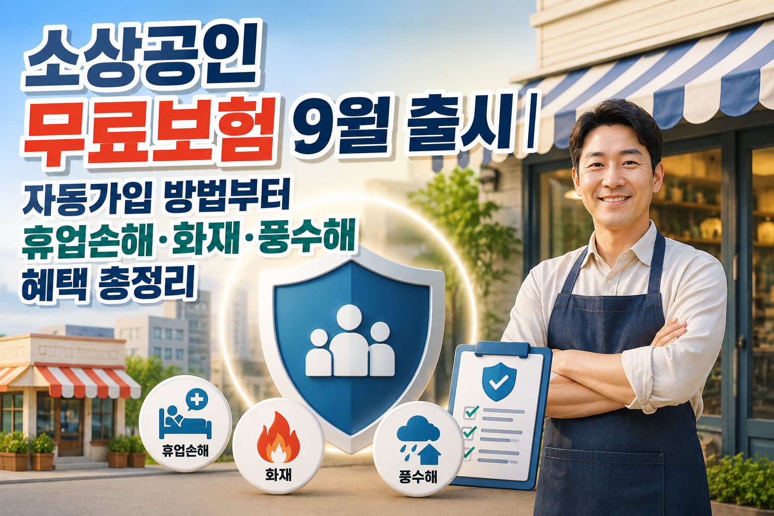 소상공인 무료보험 9월 출시｜자동가입 방법부터 휴업손해&middot;화재&middot;풍수해 혜택 총정리 관련 사진