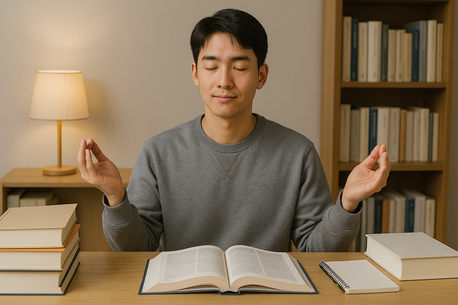 공무원 시험 준비 중 멘탈관리를 위해 휴식하는 모습