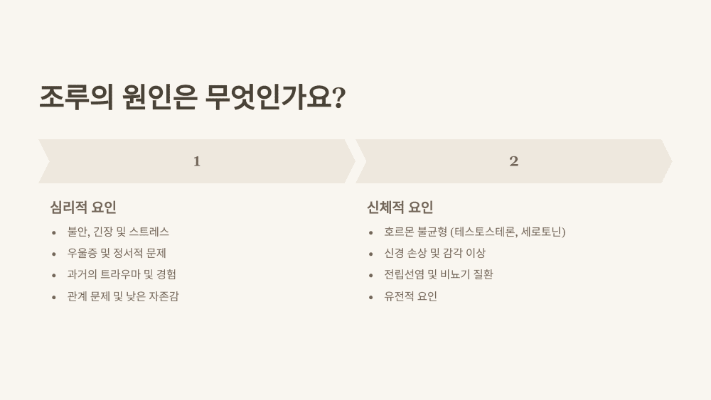 조루의 원인은 무엇인가요?