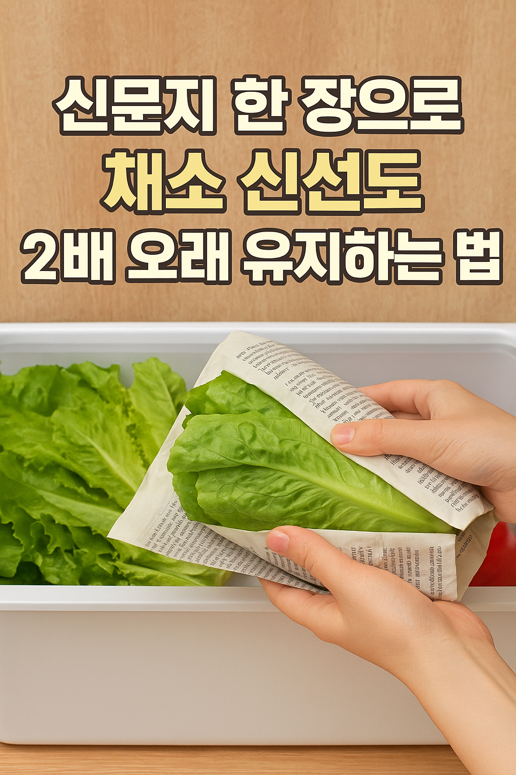 신문지 한 장으로 채소 신선도 2배 오래 유지하는 방법
