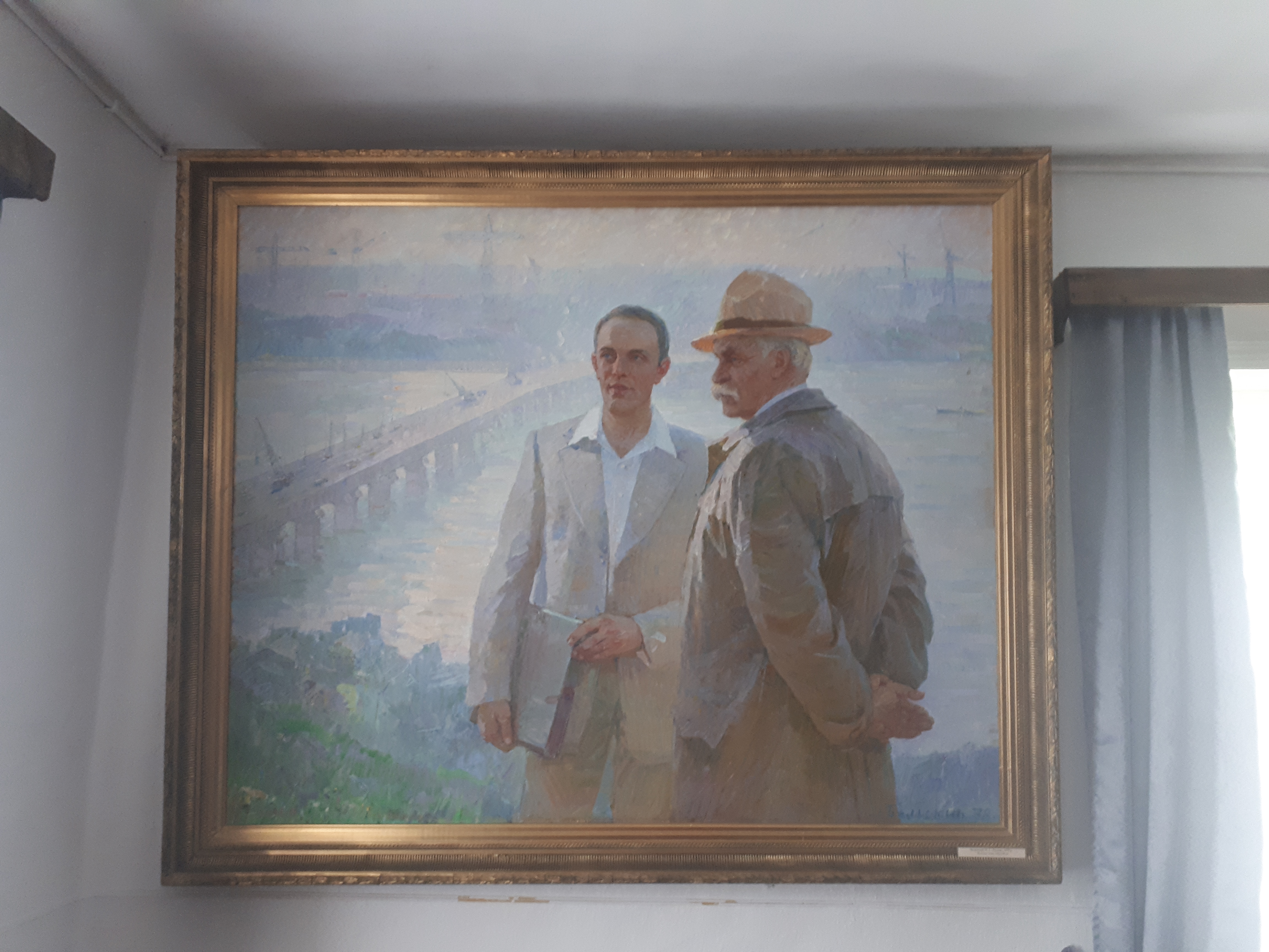 우크라이나 페레야슬라우 민속 건축 및 생활 박물관 전시관 내부 레닌과 그의 추종자