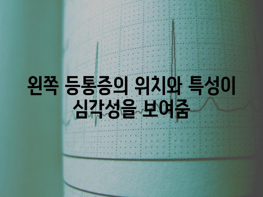 왼쪽 등통증의 위치와 특성이 심각성을 보여줌