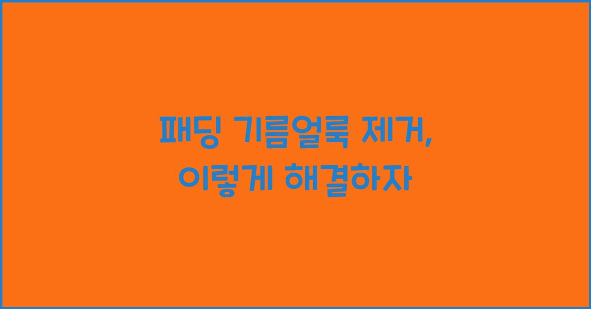 패딩 기름얼룩 제거