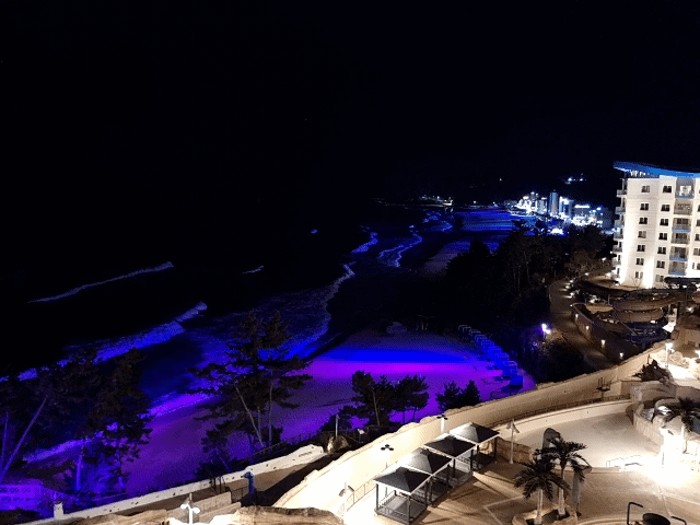 삼척 쏠비치 리조트 해변 야경.gif