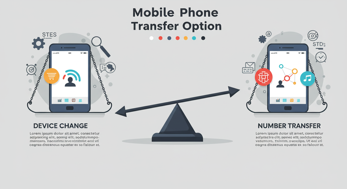 기기변경과 번호이동을 비교하는 일러스트