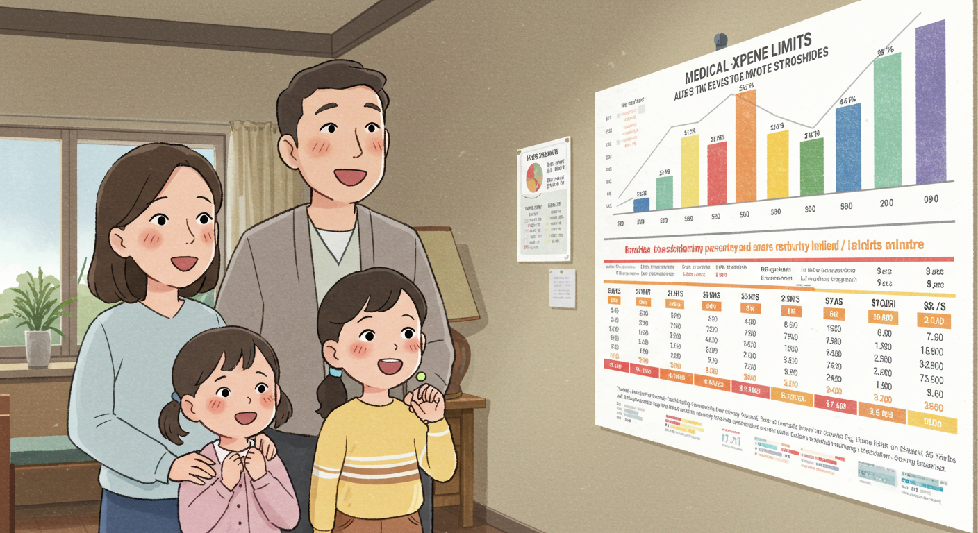 소득별 의료비 상한액 기준표를 보는 가족