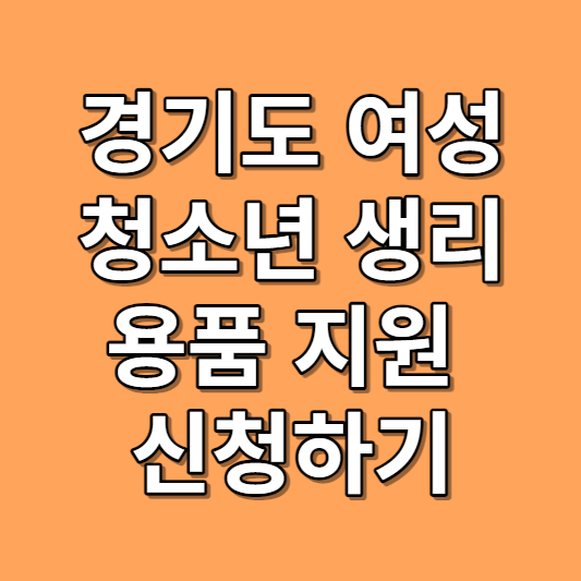 경기도 여성청소년 생리용품 보편지원 사업