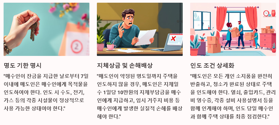 잔금 지급 후 명도일 명시 특약