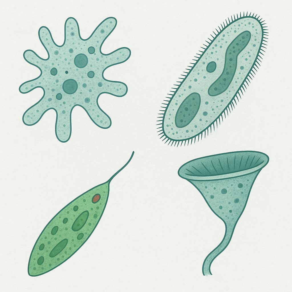 물속 원생생물의 형태학적 특징 관련 사진