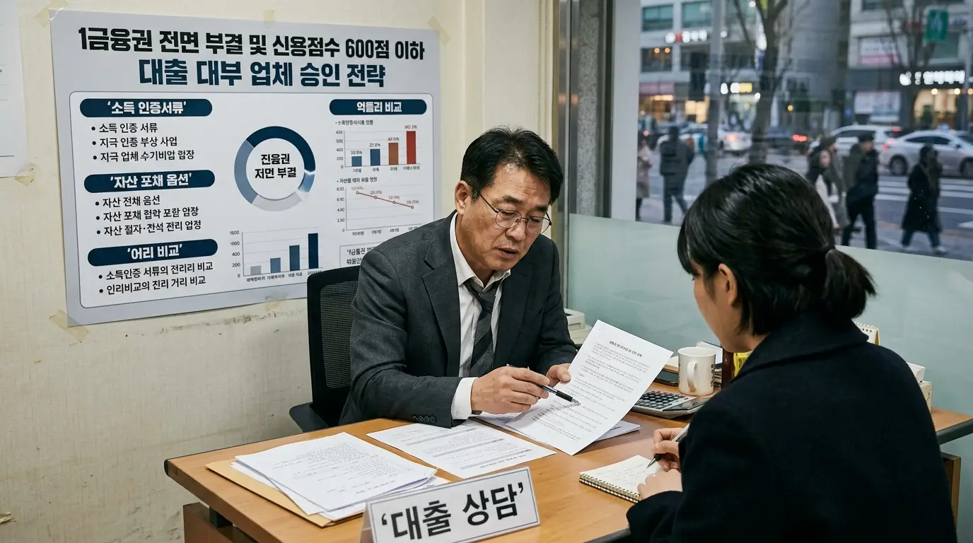 1금융권 전면 부결 및 신용점수 600점 이하 대출 대부 업체 승인 전략