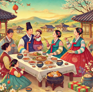 한복-가족-음식