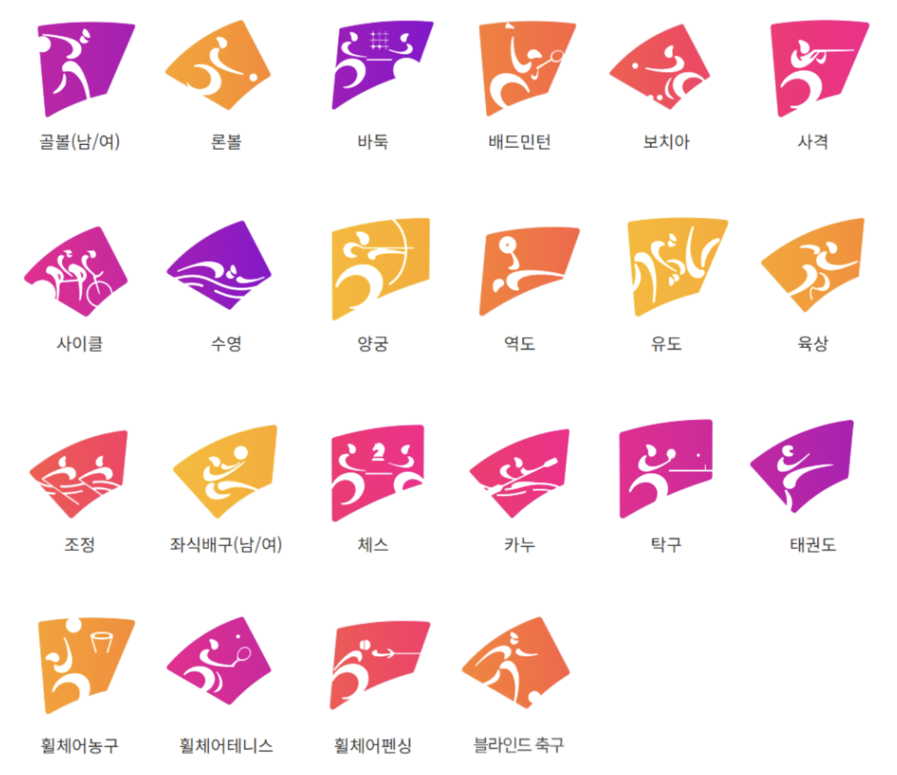 제4회 항저우 아시안 패러게임 중계 종목