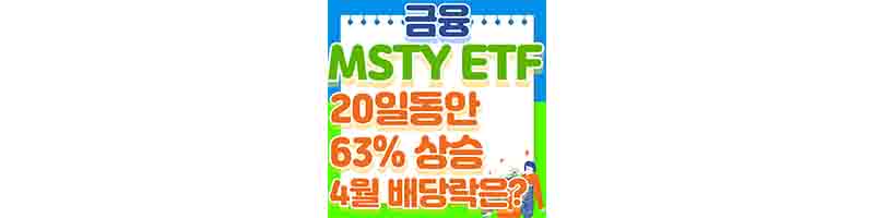 MSTY ETF 비트코인 관련 기업을 옵션 투자 (4월 배당락)