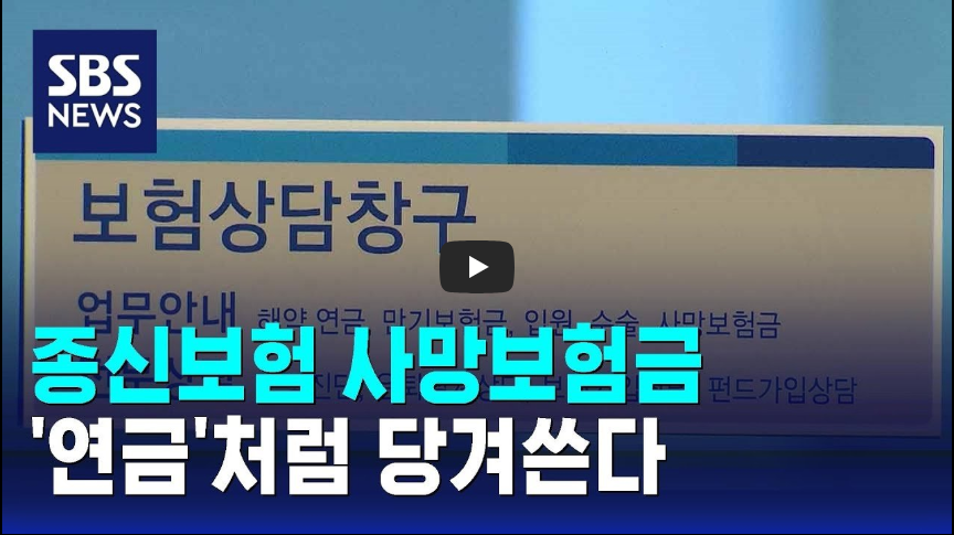 사망보험금유동화 종신보험연금전환 노후준비 은퇴설계 금융꿀팁
