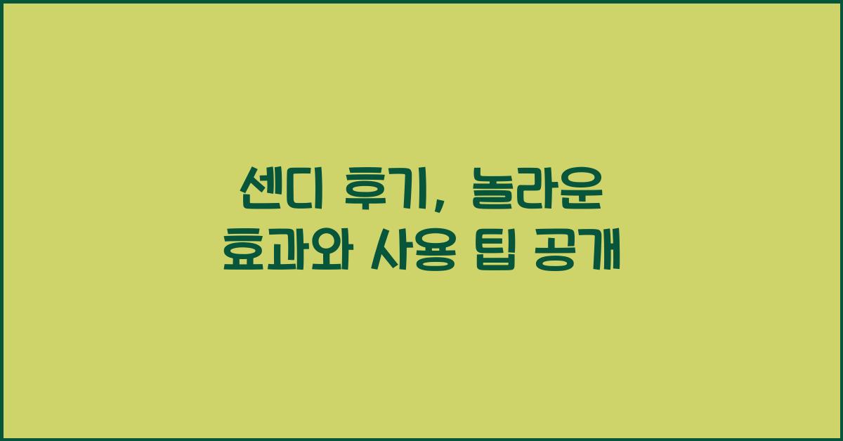 센디 후기