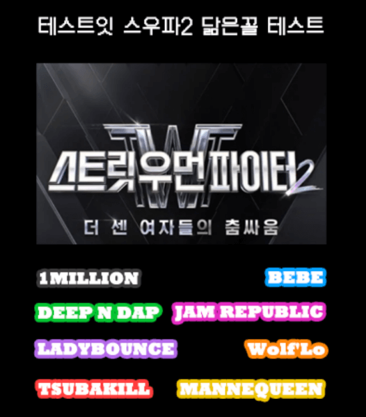 테스트잇-스우파2-닮은꼴-테스트