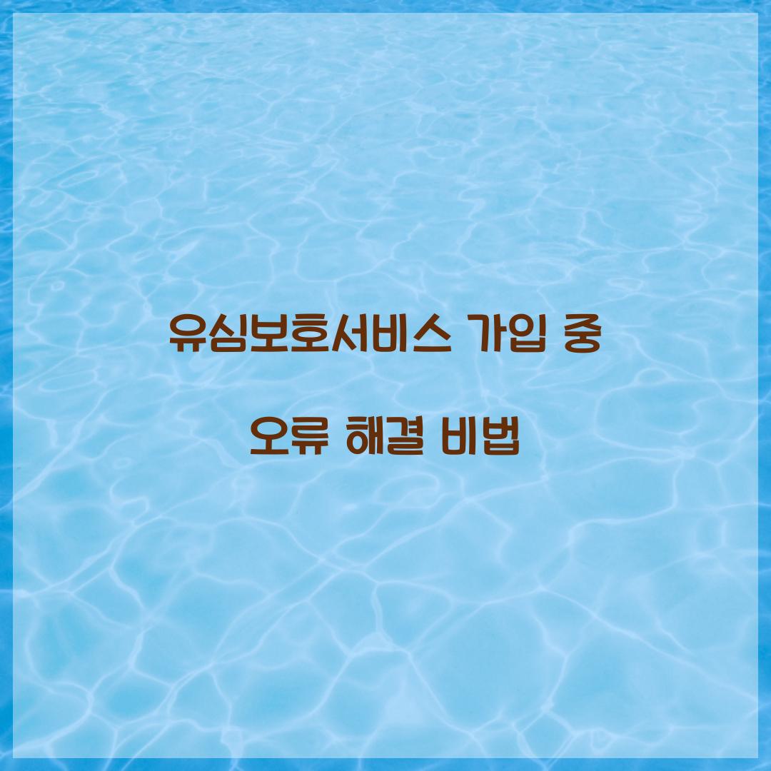 유심보호서비스 가입 중 오류 해결 방법