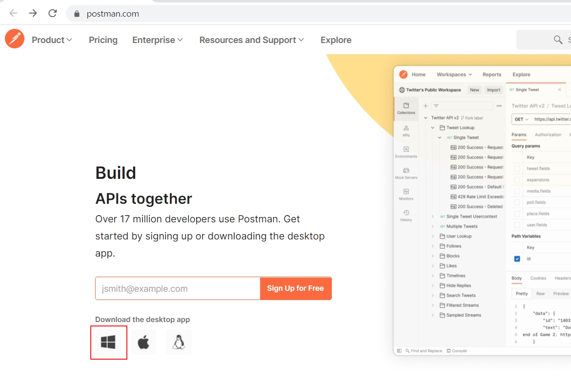 Postman 다운로드