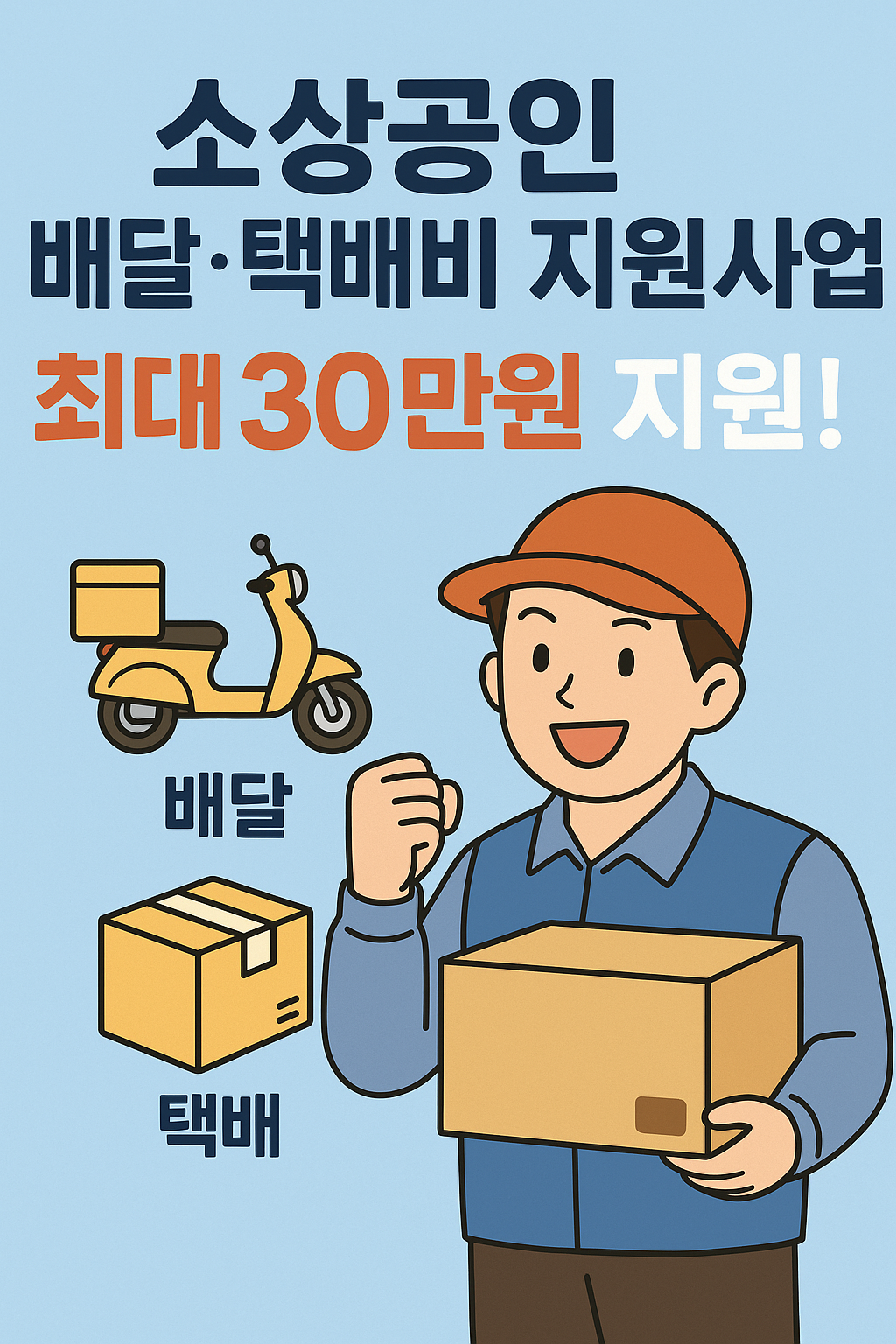 2025년 소상공인 배달, 택배비 지원사업 - 신청 방법, 신청 조건, 지원금, 지원 대상, 지원 절차 안내