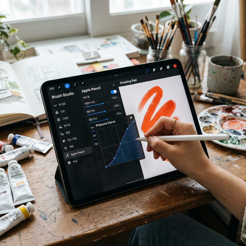 프로크리에이트 애플 팬슬 재설정 이미지