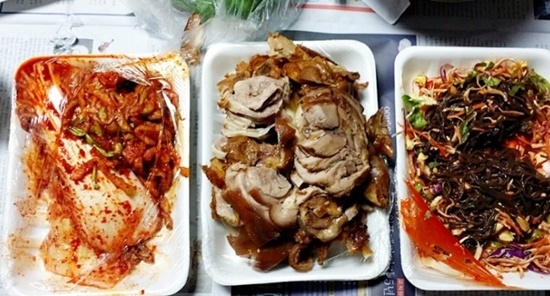 족발 족발 김치 비빔 막국수