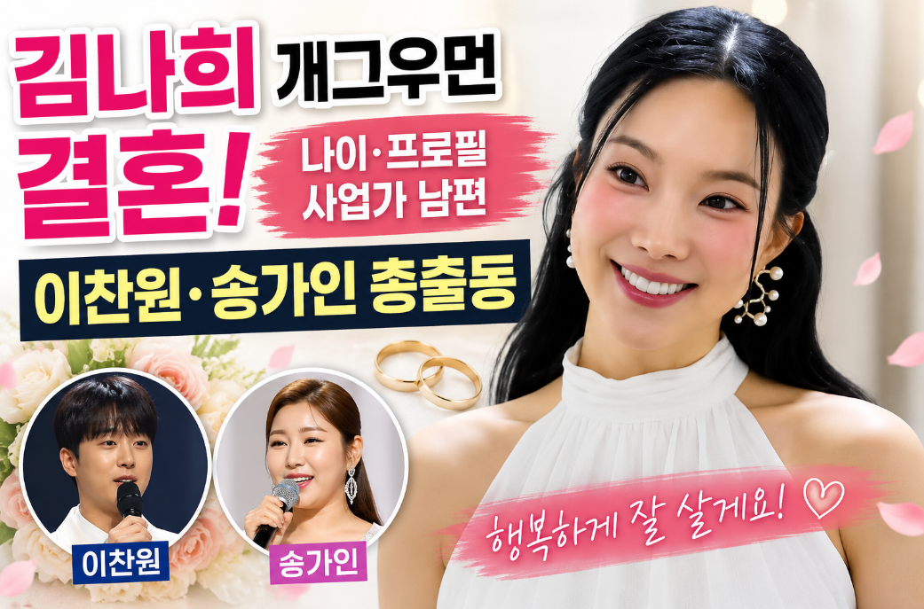 김나희 개그우먼 결혼｜나이&middot;프로필&middot;사업가 남편&middot;이찬원&middot;송가인
