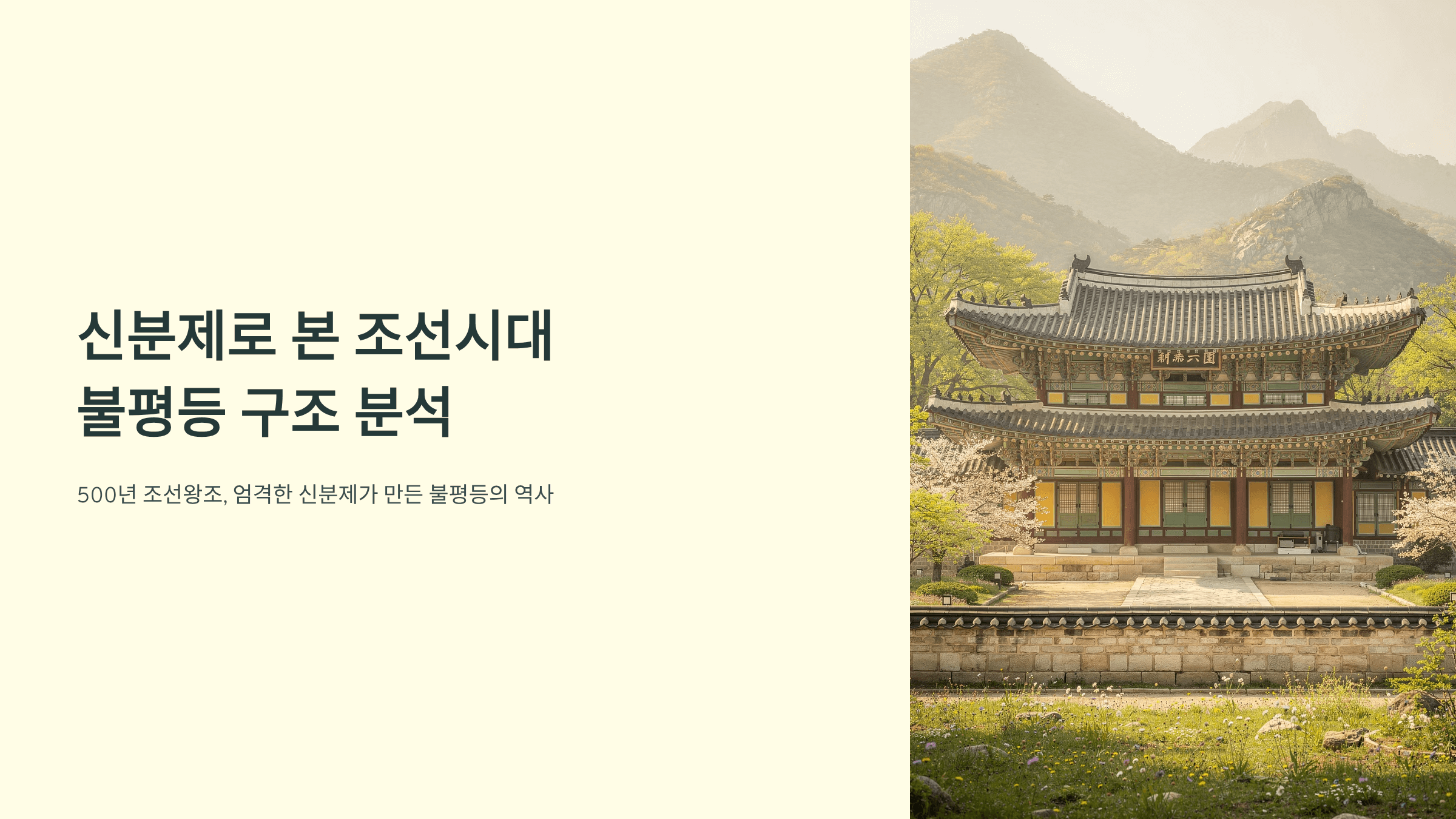 조선시대 신분제 불평등과 관련된 사진입니다.