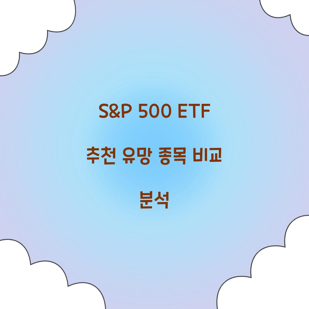 S&P 500 ETF 추천